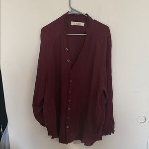 Oversize We The Free Maroon Textured Top